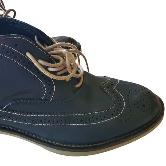 Swear Charlotte 6 made in Portugal Leather Ankle Boot Navy Blue Wing Tip Size 41 - Picture 9 of 11